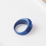 Chevalière bleu Cabochon carre – Image 3