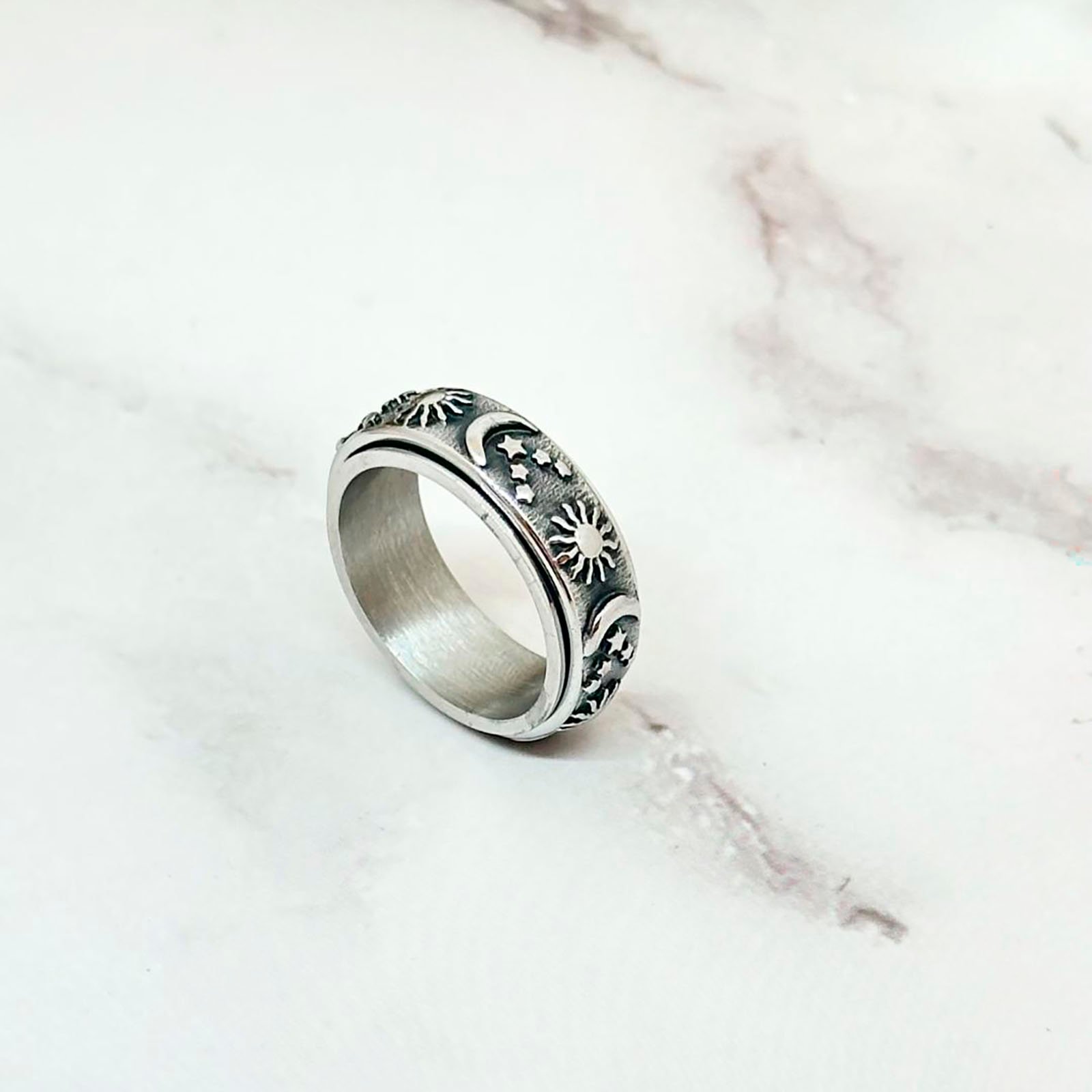 CBA726 TOURNANTE ANTISTRESS Bague Tournante Antistress Lune – Image 1