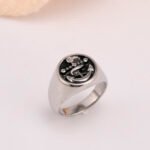 Chevalière Ancre Marine