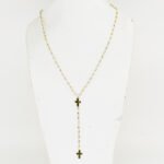 Collier Pendentif Croix Perles en Y