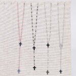 Collier Pendentif Argenté Croix Perle en Y