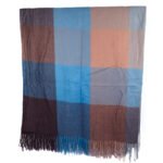 Écharpe à Carreaux  Demin Blue – Image 2