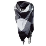 Écharpe à Carreaux Noir et Blanc BK Wh