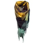 Écharpe à Carreaux  Vert Olive