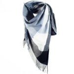 Écharpe à Carreaux Noir Blanc B