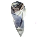 Écharpe à Carreaux Gris et Creme