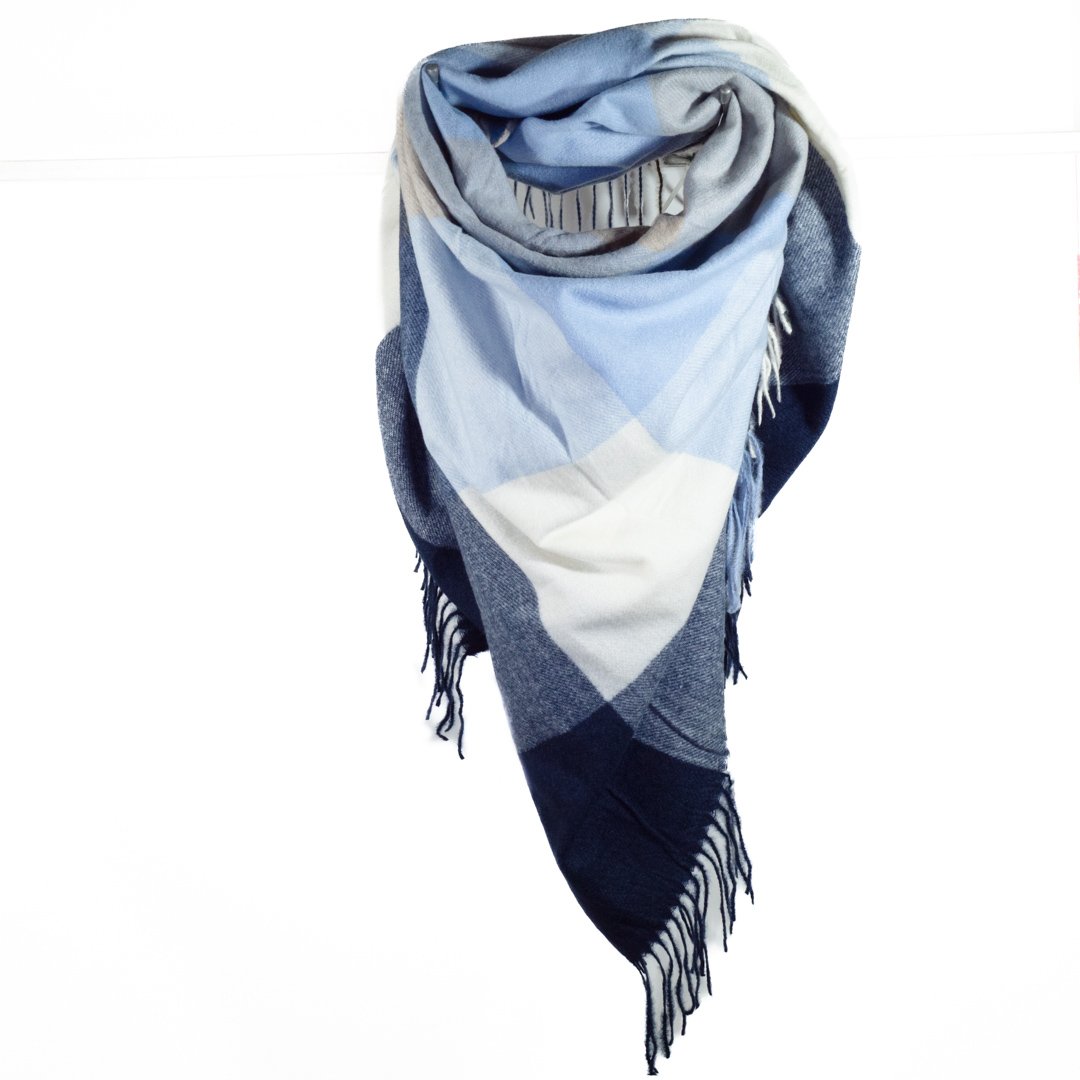 _-79 Écharpe à Carreaux Joe Green Blue – Image 1