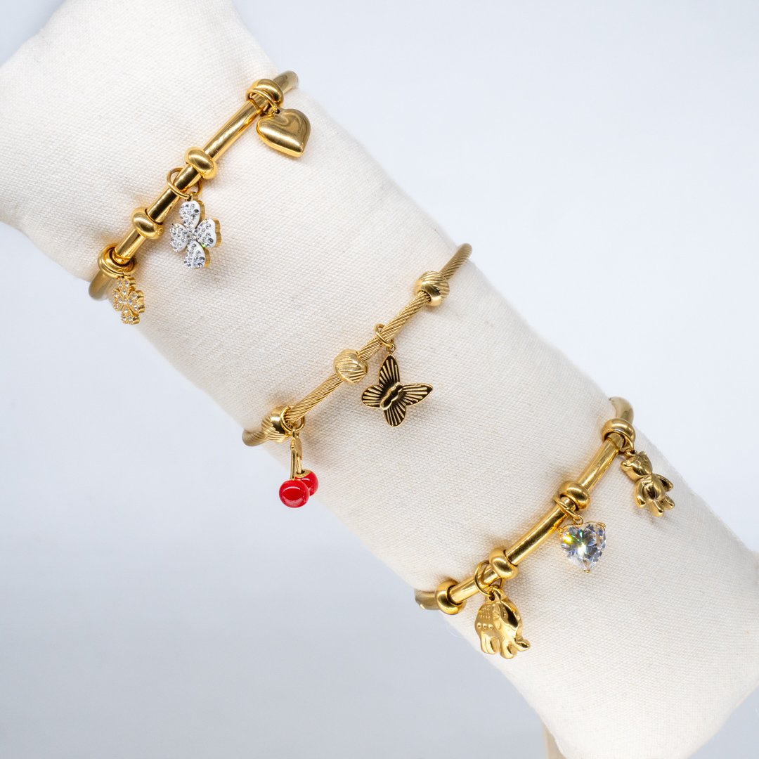 Bracelets Charms-39 Bracelets Charms Trefle Papillon – Image 1