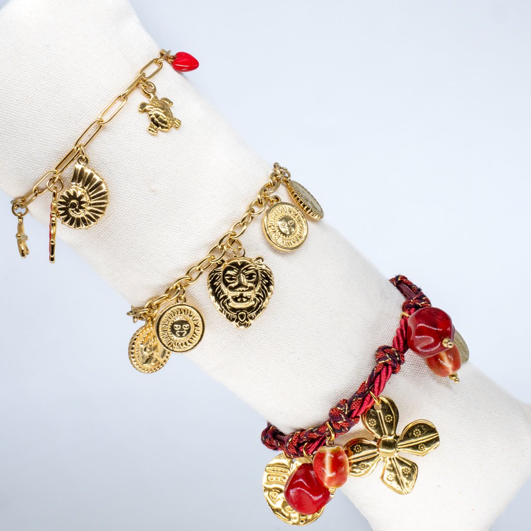Bracelets Charms-47 Bracelets Charms Lion Fleur – Image 1