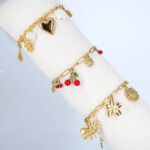 Bracelets Coure Cerise Fleurs