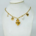 Collier Charms Coure Blanc