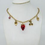 Collier Charms Fraise Grand