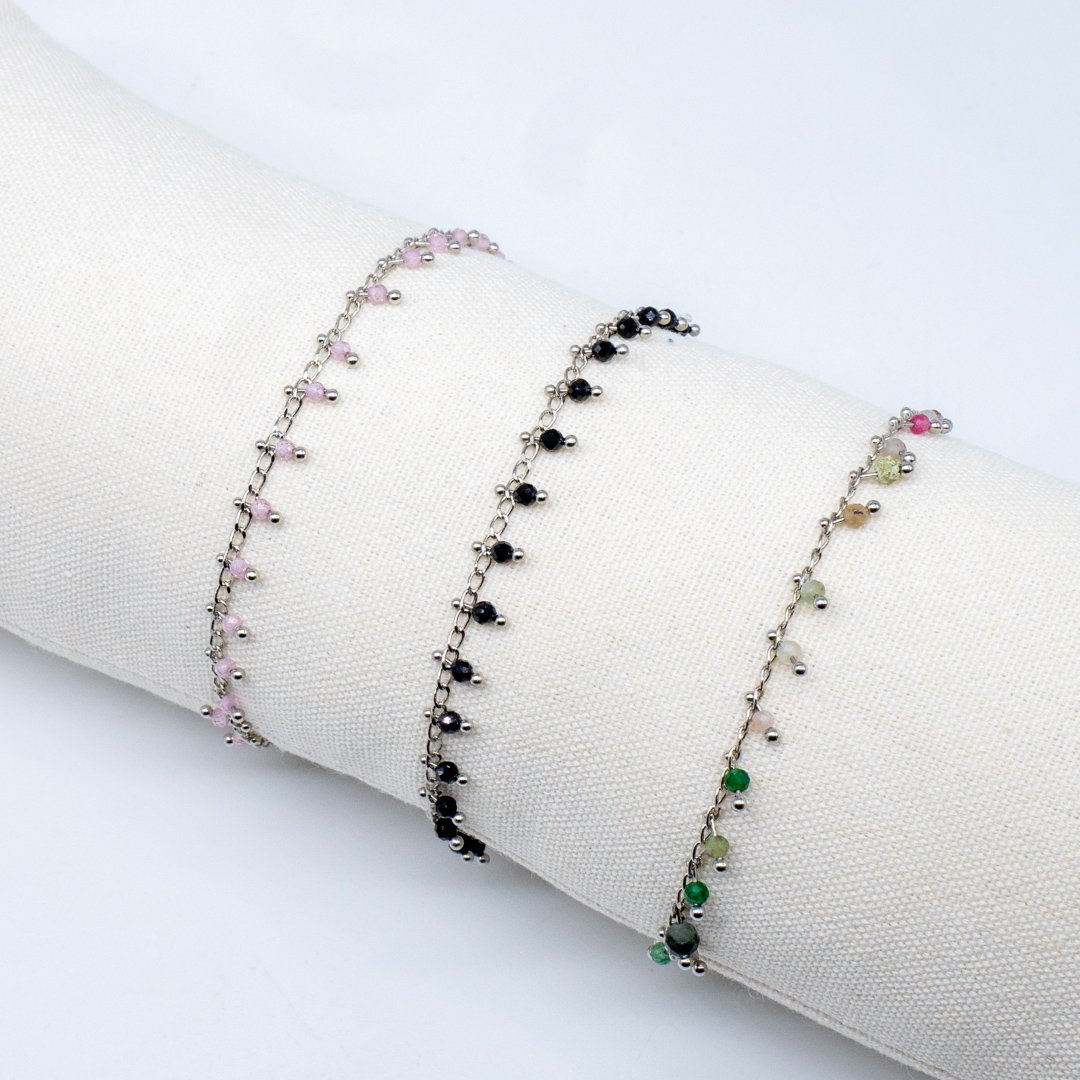 LBPM0-9 Bracelets Crystal Pendent Argenté – Image 1