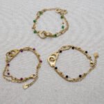 Bracelets Mulrti-Rangs Menottes Rubis Malachite Onix – Image 2