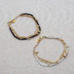 Bracelets Mulrti-Rangs Noir Blanc Crystal – Image 2
