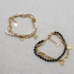 Bracelets Mulrti-Rangs Obsidiane et Nacar – Image 2