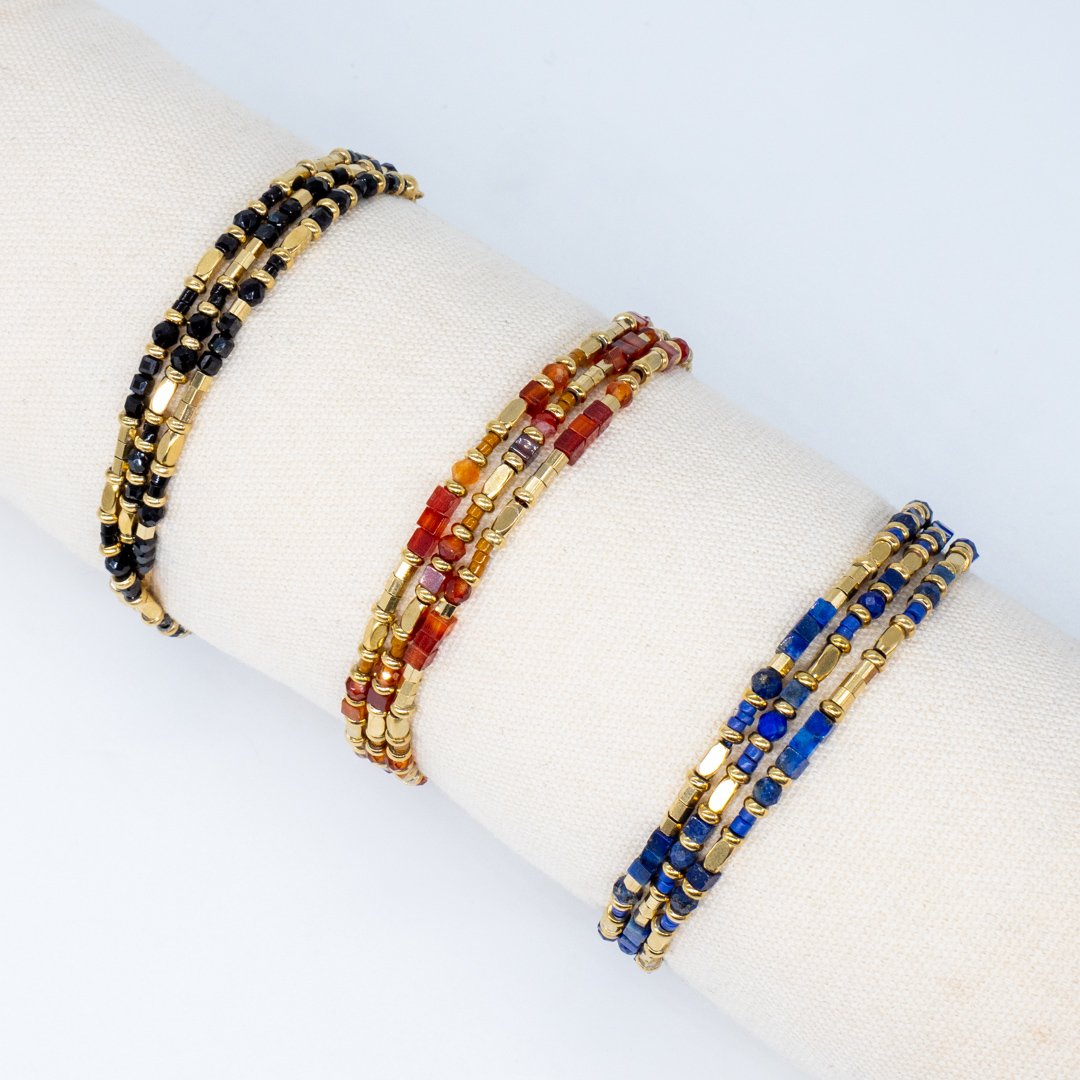 SBMT0-41 Bracelets Mulrti-Rangs Noir Orange Bleu – Image 1