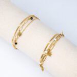 Bracelets Mulrti-Rangs Crystal Noir et Blanc