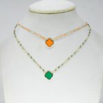 Colliers Trefle Perles Résine