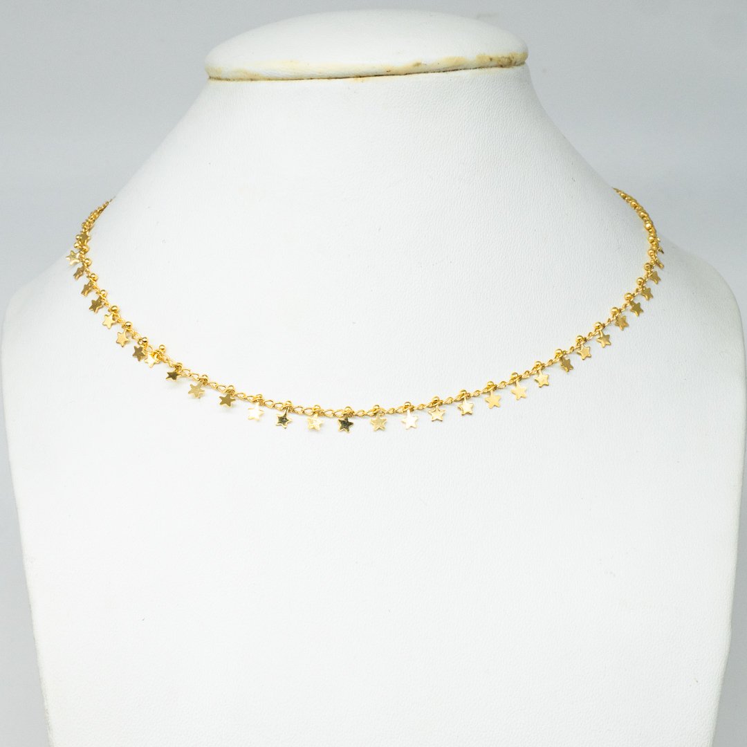 collier perles simple-21 Collier Chaine Pendentifs etoile – Image 1