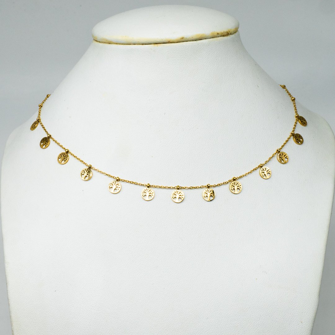 collier perles simple-23 Collier Chaine Pendentifs Abre de Vie – Image 1