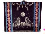 Poncho en Alpaga Geometrique Loup Lune – Image 2