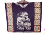 Poncho Alpaga en Motif Amérindienne et Loup – Image 2