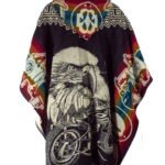Poncho Alpaga en motif Motard Aigle
