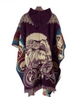 Poncho Alpaga en motif Motard Aigle – Image 3