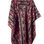 Poncho en Alpaga Geometrique