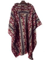 Poncho en Alpaga Geometrique