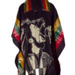 Poncho en Alpaga Motif Bob Marley