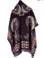 Poncho en motif Loup Plein Lune – Image 3